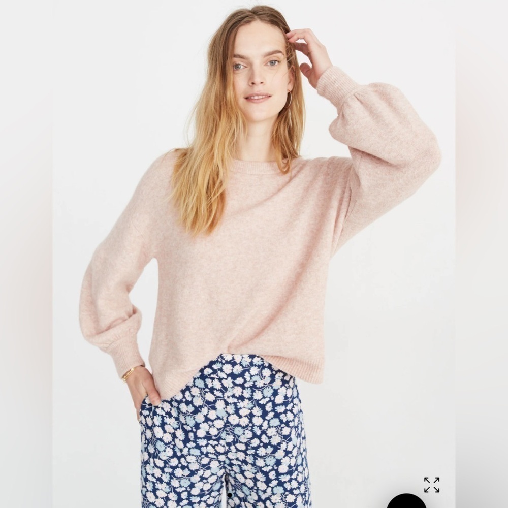 Madewell Gladwell Balloon-Sleeve Pullover alpaca wool blend Sweater small